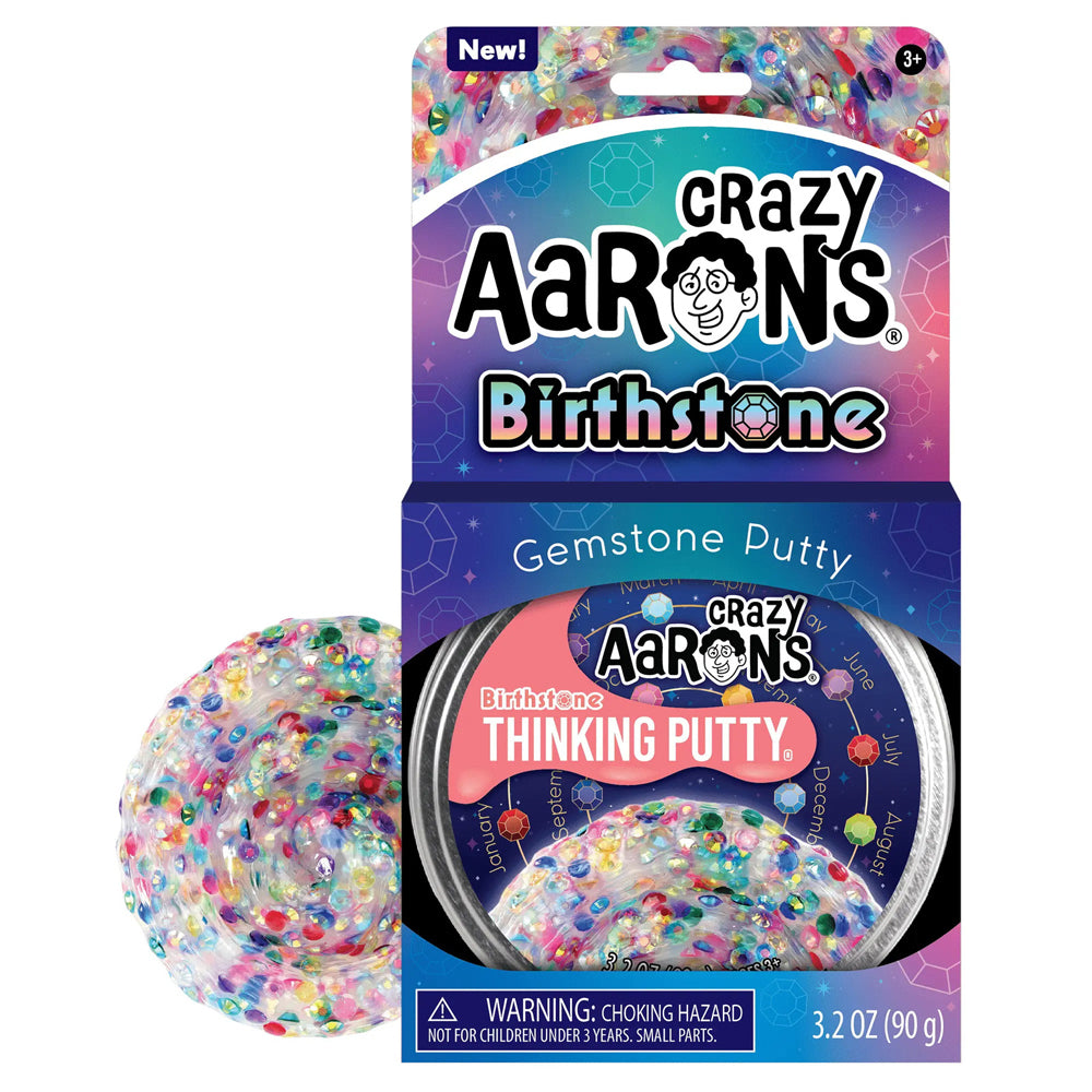 2PK Crazy Aarons Thinking Putty Birthstone Trendsetters Toy 10cm 3y+