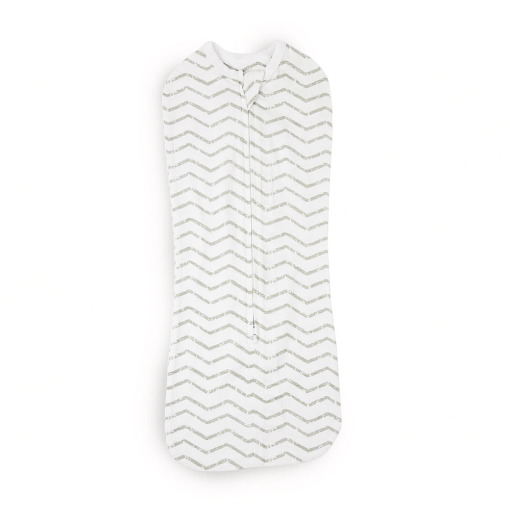 Baby Studio Swaddle Pouch BCI Cotton Grey Lines Size 0-3m