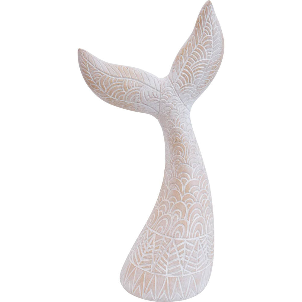 2PK LVD Whale Tail Carved Polyresin Figurine Home/Office Decor Large