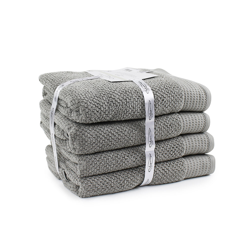 4pc Onkaparinga 69x140cm Avalon Bath Towel 550GSM Warm Silver
