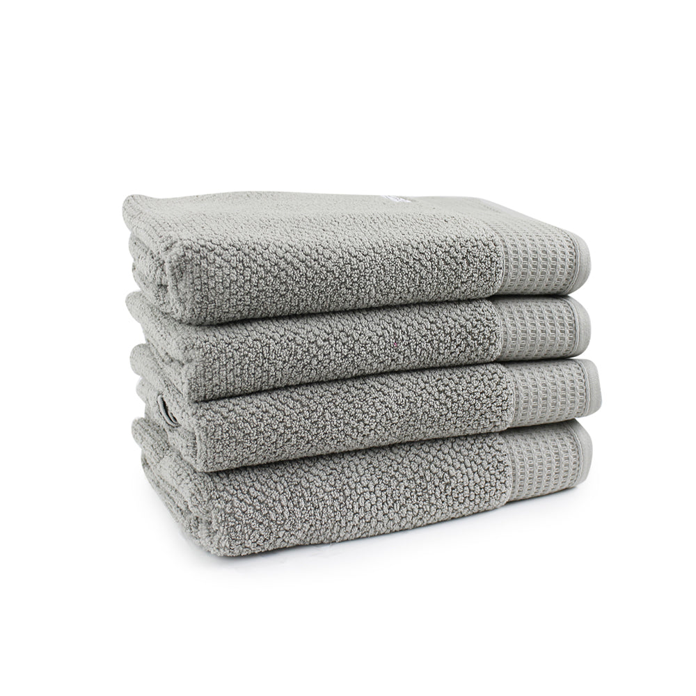 4pc Onkaparinga 69x140cm Avalon Bath Towel 550GSM Warm Silver