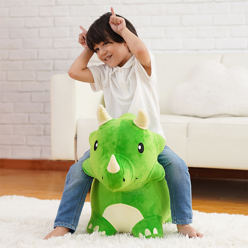 iPlay iLearn 33cm Bouncy Triceratops Toy Kids 18m+ Green