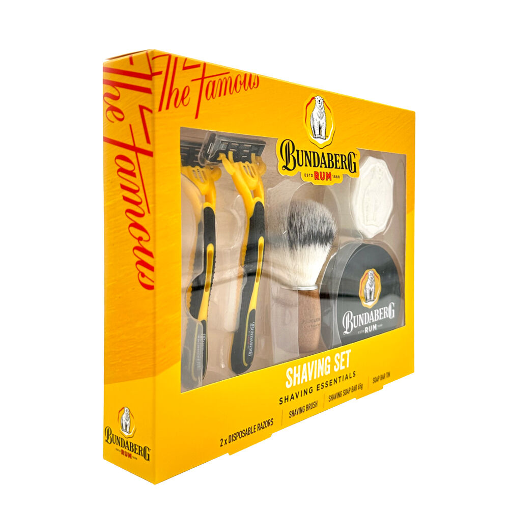 Bundaberg Rum Premium Shaver Set w/ Brush Mens Shaving Essentials