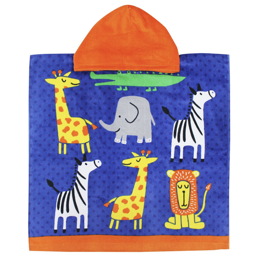 2PK Onkaparinga Kids 60x120cm Absorbent Hooded Beach Towel - Animals