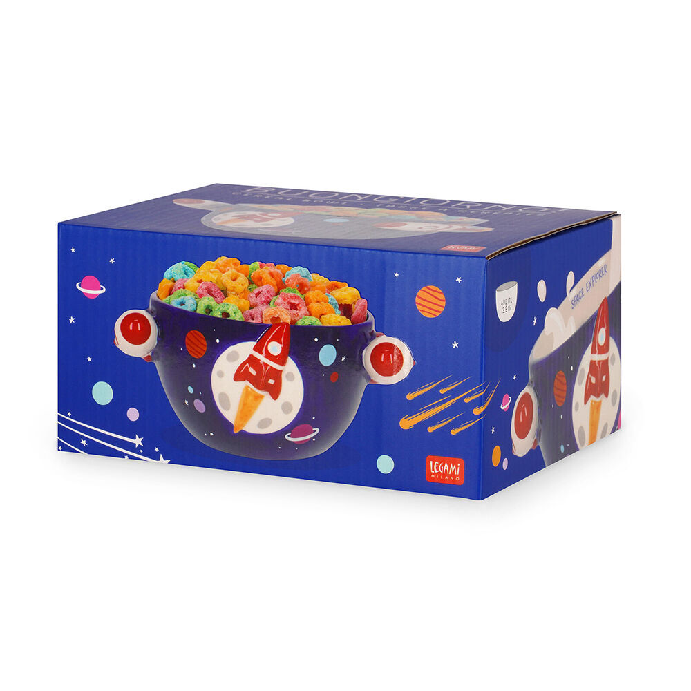 2PK Legami Buongiorno Stoneware Cereal Bowl Children/Kids 12x9cm Blue Space