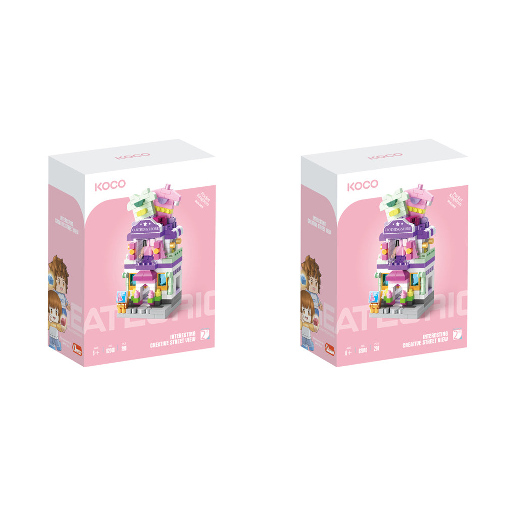 2x 298pc Koco Clothes Store Kids/Children Building Bricks Toy 6y+