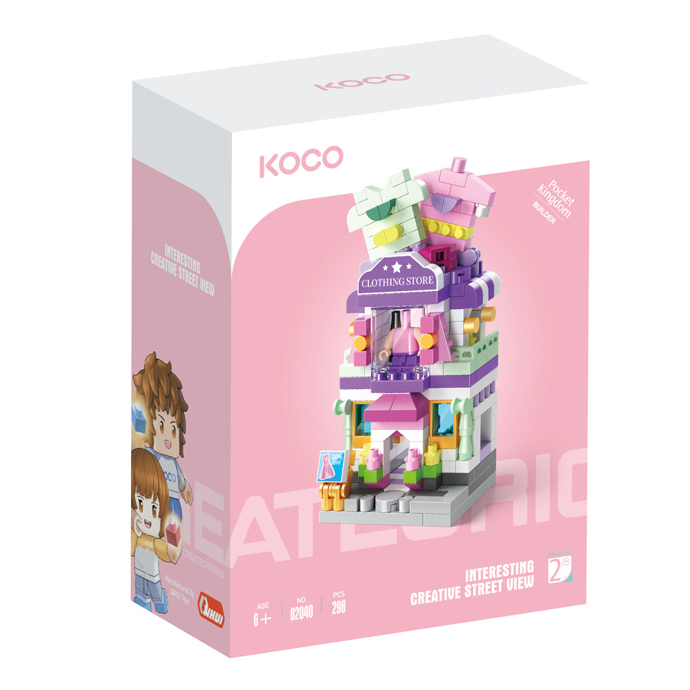 2x 298pc Koco Clothes Store Kids/Children Building Bricks Toy 6y+