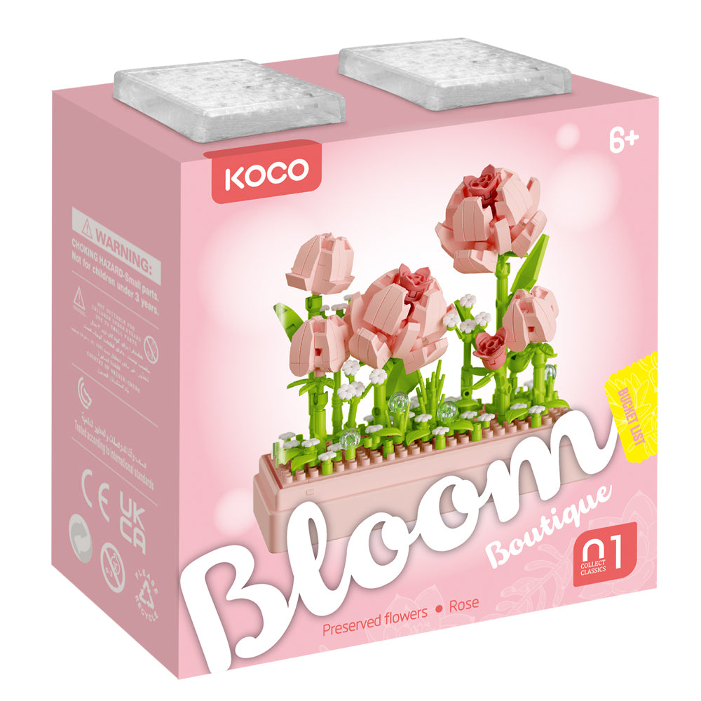 349pc Koco Preserved Fresh Flower Rose Kids Building Bricks Toy 6y+