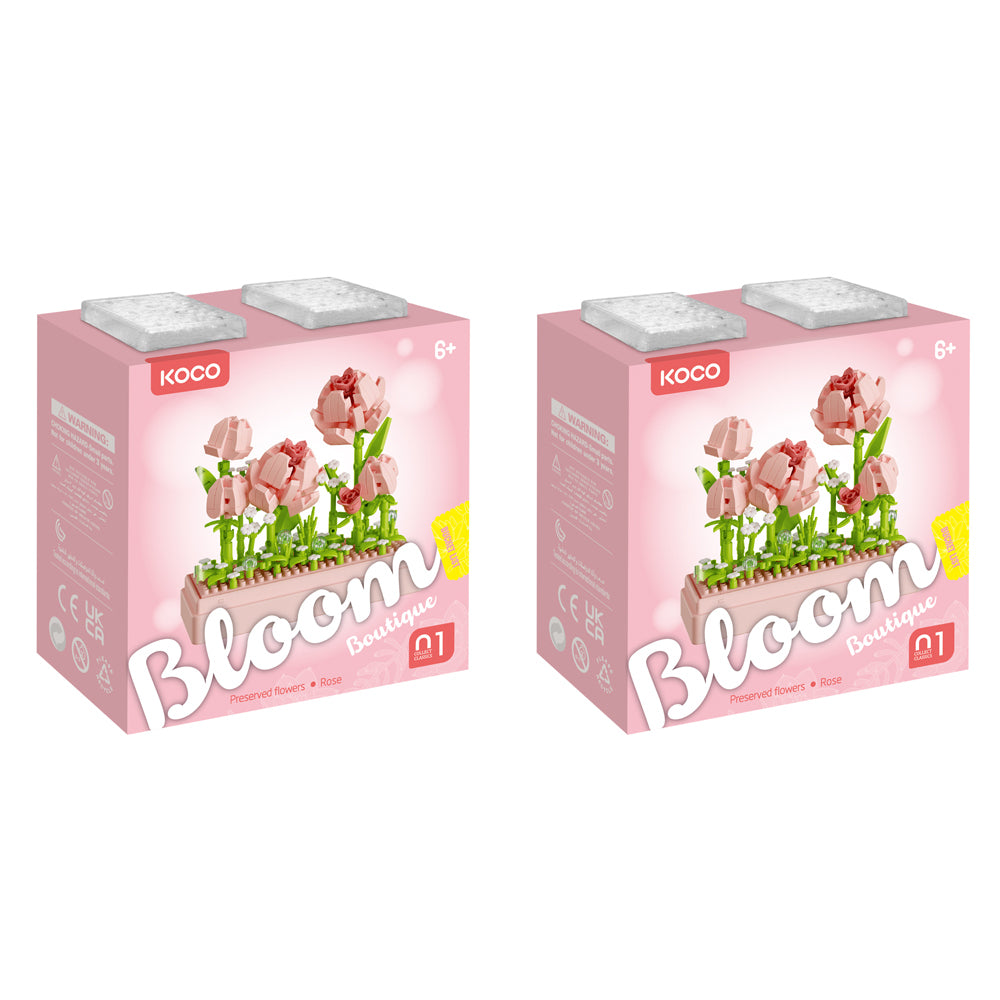 2x 349pc Koco Preserved Fresh Flower Rose Kids Building Bricks Toy 6y+