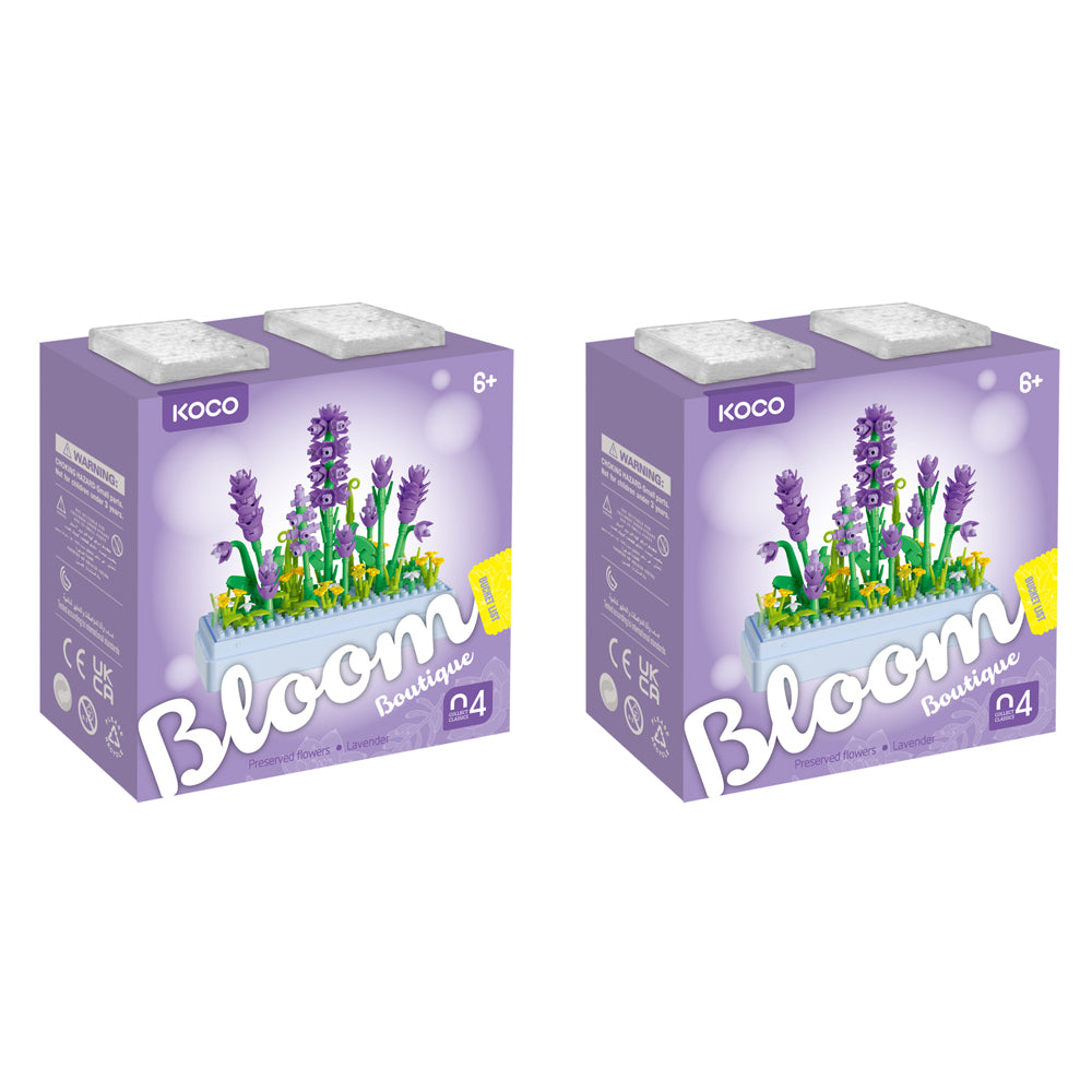 2x 239pc Koco Preserved Fresh Flower Lavender Kids Building Bricks Toy 6y+