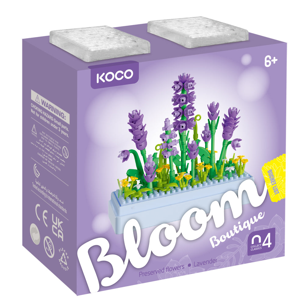 239pc Koco Preserved Fresh Flower Lavender and 249pc Succulent Plants Toy 6y+