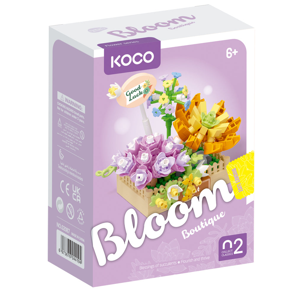 295pc Koco Succulent and 271pc Succulent Potted Plants Kids Building Toy 6y+