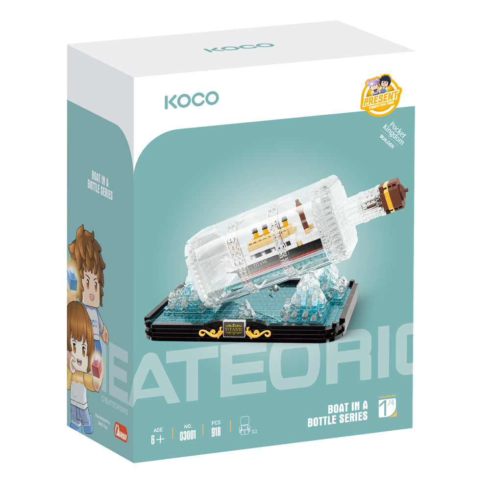 918pc Koco Drift Bottle Titanic Kids Building Bricks Toy 6y+