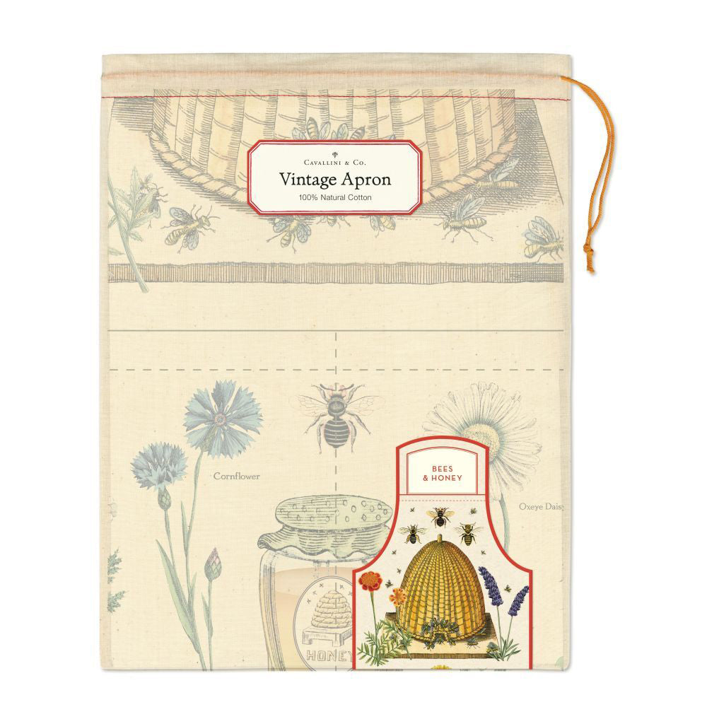 Cavallini Cotton Home/Kitchen Cooking Apron 48x80cm Bee