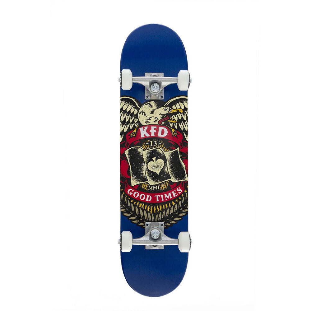 KFD Complete Skateboard Young Gunz Badge Navy 7.75in