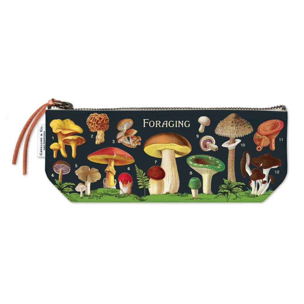 Cavallini Cotton Hand Carry Mini Pouch Organiser 10x23cm - Foraging