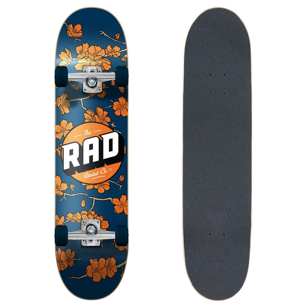 Rad Board Co Complete Skateboard Dude Crew Cherry Blossom Navy/Orange 7.5in