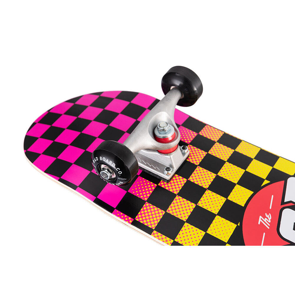 Rad Board Co Dude Crew Checkers Skateboard Neon Fade 7.75in