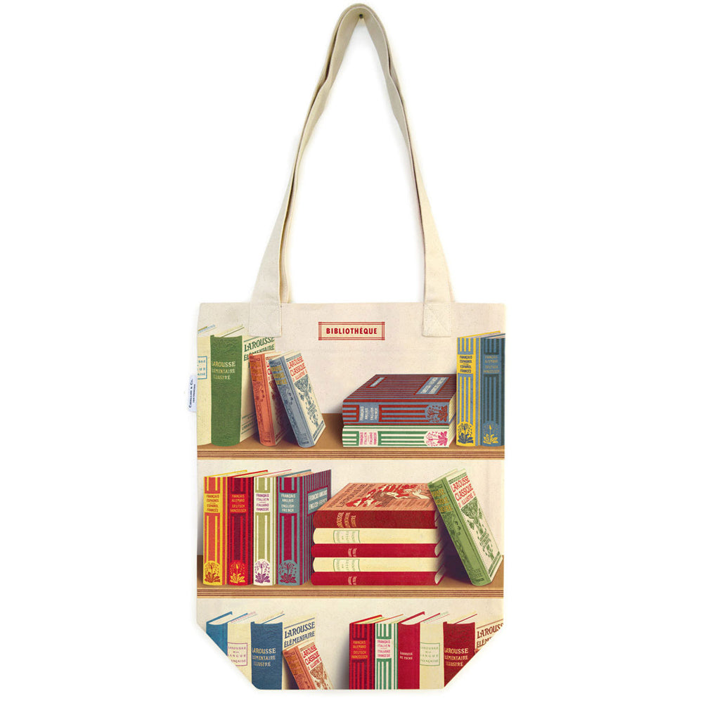 Cavallini Cotton Carry All Tote Bag 33x40cm - Library Books