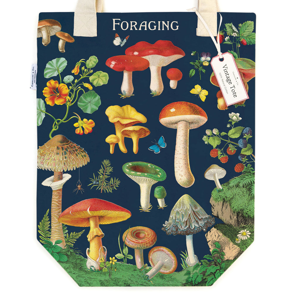 Cavallini Cotton Carry All Tote Bag 33x40cm - Foraging