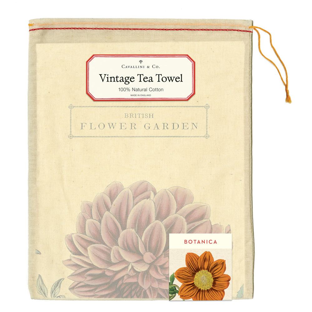 Cavallini Cotton Kitchen Tea Towel 48x80cm - Botanical