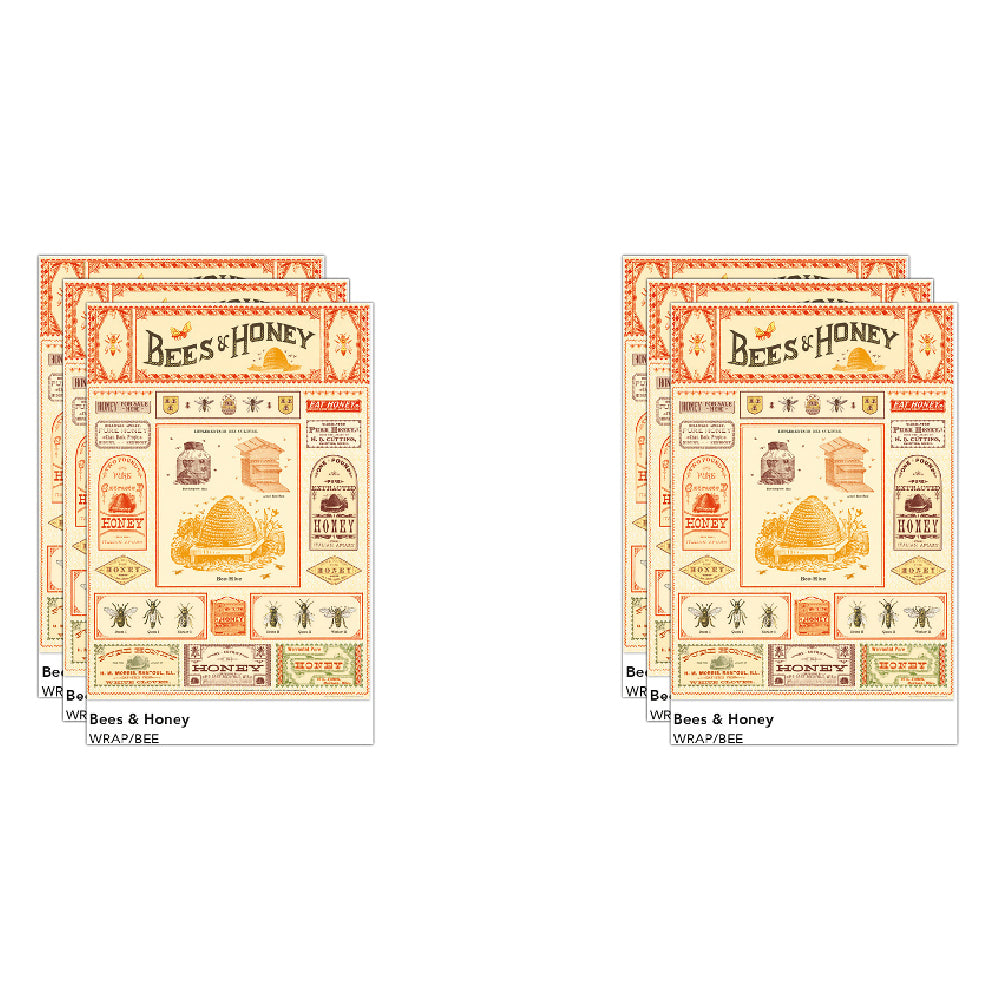 6PK Cavallini Paper Poster Prints/Gift Wrap 50x70cm - Bees & Honey