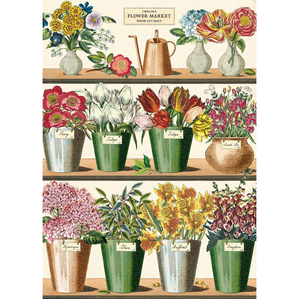 3PK Cavallini Paper Poster Prints/Gift Wrap 50x70cm - Flower Market