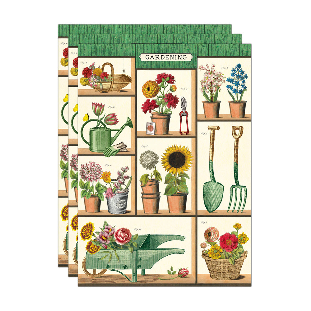 3PK Cavallini Paper Poster Prints/Gift Wrap 50x70cm - Gardening