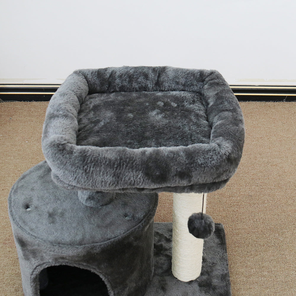 Catio Chipboard Flannel Cat Mini Scratching Tower - Black