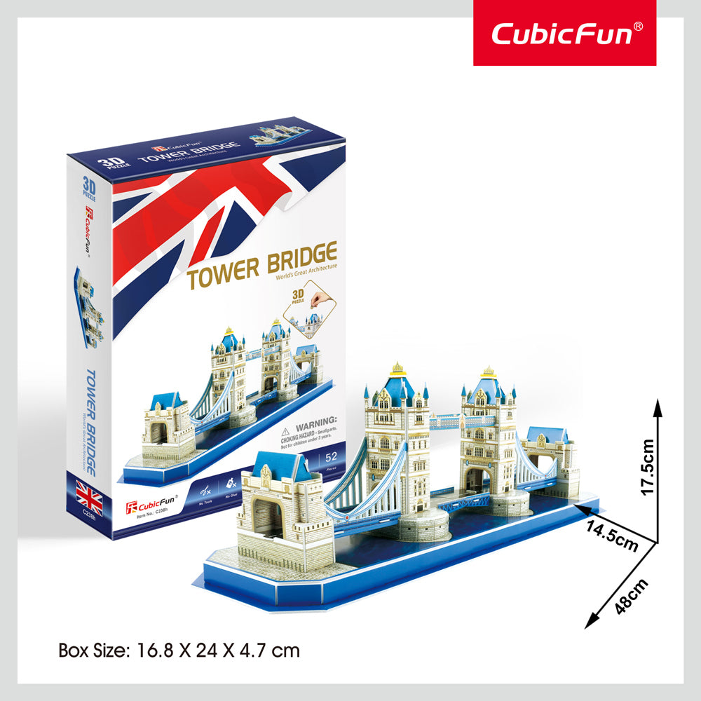 52pc CubicFun Tower Bridge 3D Puzzle Kids Fun Toy 3y+