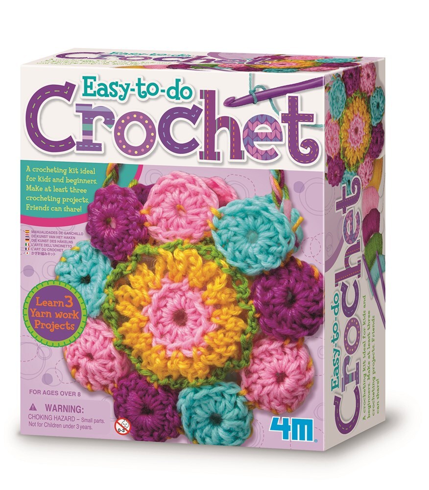 4M Easy-To-Do Crochet Art Kit Kids DIY Craft Beginners Fun 8y+