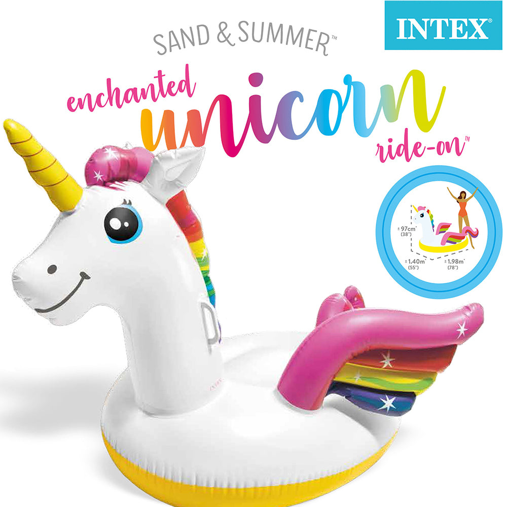 Intex 1.98m x 1.40m Enchanted Unicorn Ride On