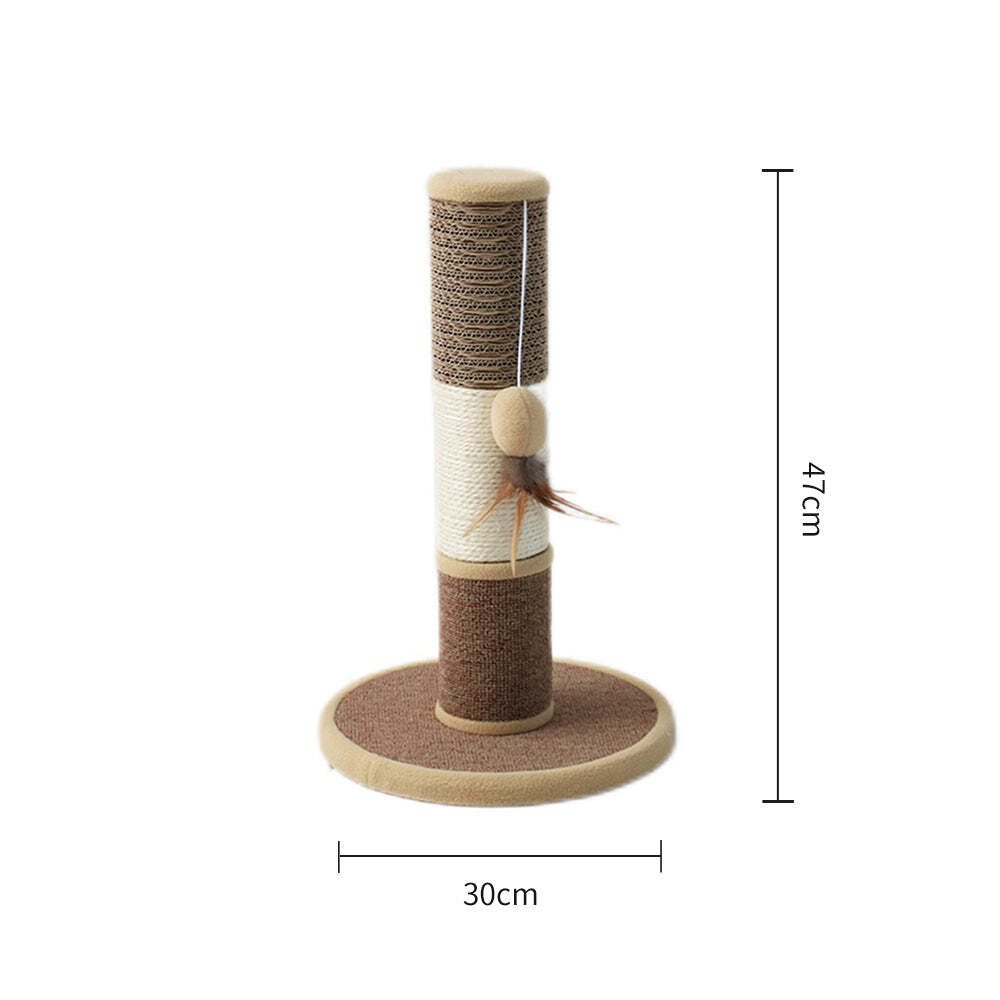 Catio Sisal Pet Cat Scratching Post w/ Hanging Play Toy