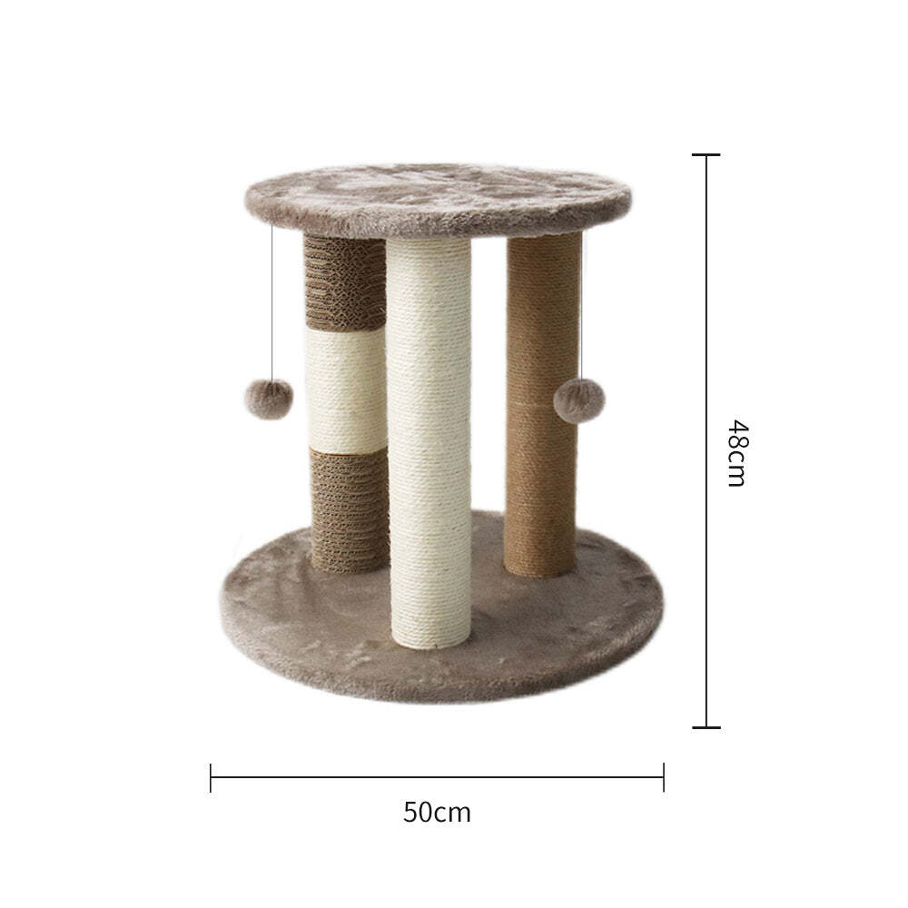 Catio Multiple Cat Scratching Post w/ Hanging Ball Toy Perch