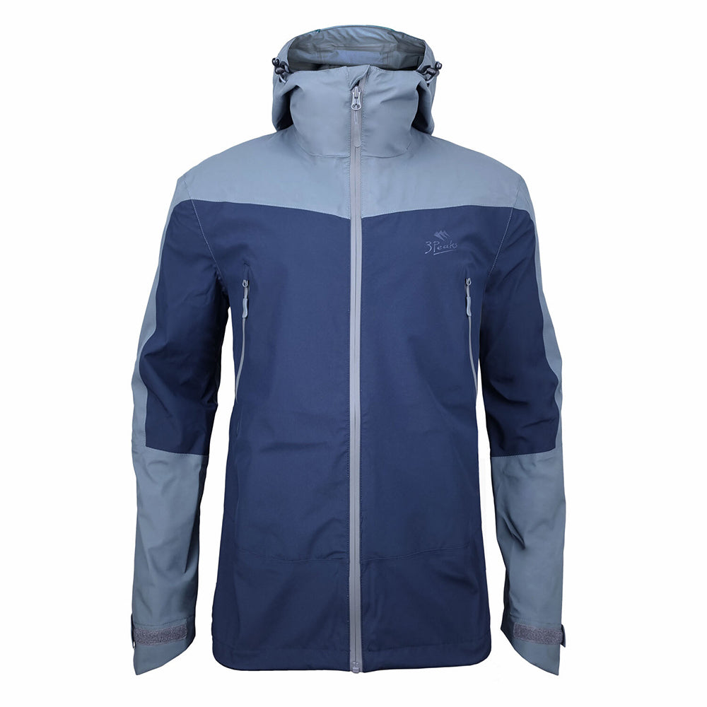 3 Peaks Men's Traverse Shell Jacket - Blue/Charcoal M