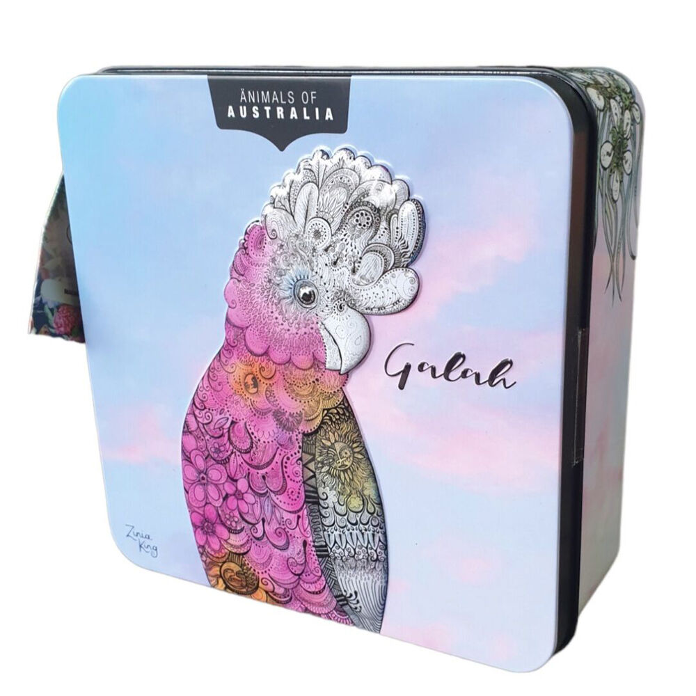 Banksia Red Galah Decorative Tin w/Macadamia Butter Finger Biscuits 150g