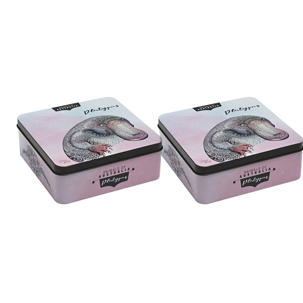 2PK Banksia Red Platypus Decorative Tin w/Macadamia Butter Finger Biscuits 150g