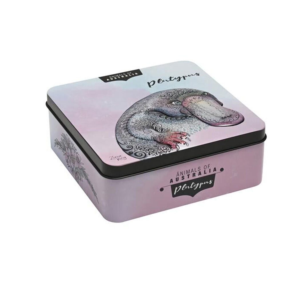 2PK Banksia Red Platypus Decorative Tin w/Macadamia Butter Finger Biscuits 150g