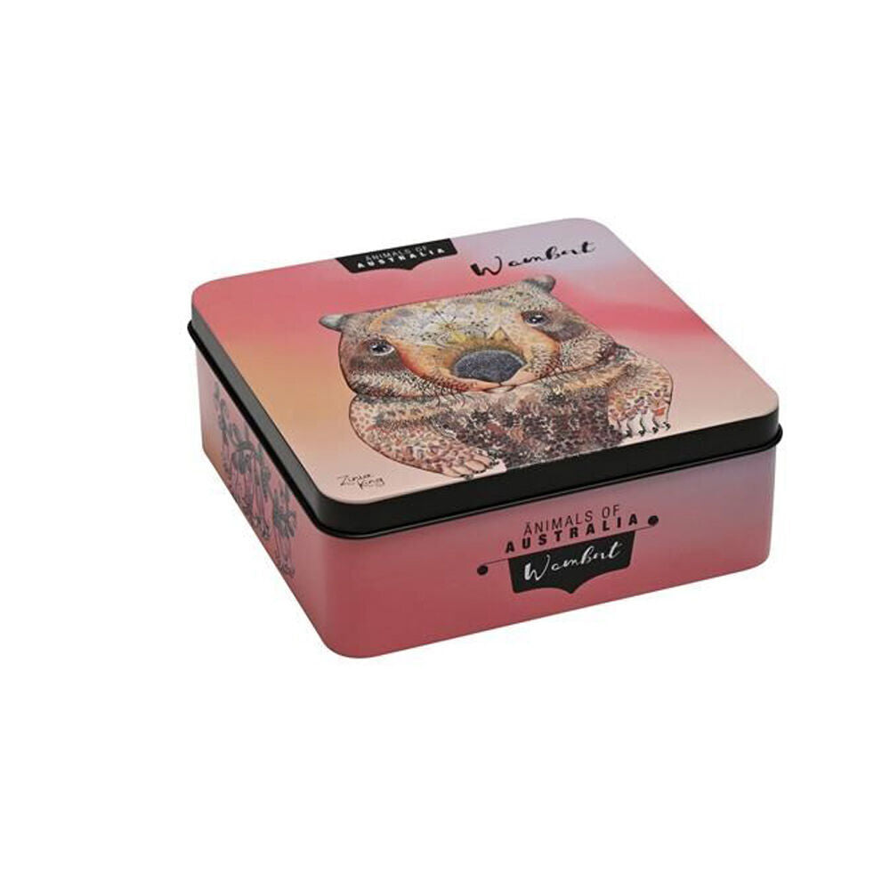 2PK Banksia Red Wombat Decorative Tin w/Macadamia Butter Finger Biscuits 150g