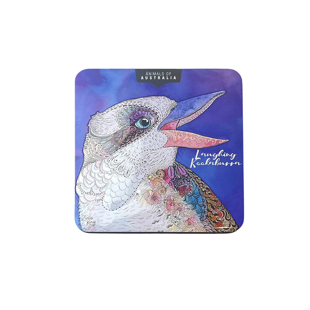 2PK Banksia Red Kookaburra Decorative Tin w/Lemon Myrtle Butter Finger Biscuits 150g
