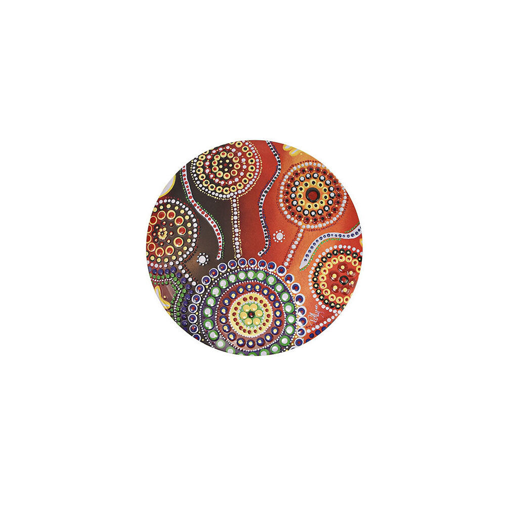 2PK Banksia Red Decorative Tin Aboriginal Unity Art w/Handmade Caramel Fudge 200g