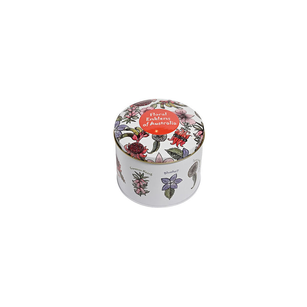 Banksia Red Australian Floral Emblems Tin w/Chocolate Coated Fruit Nut Mix 200g