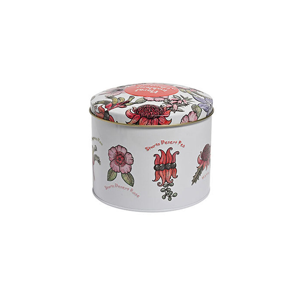 2PK Banksia Red Australian Floral Emblems Tin w/Chocolate Coated Fruit Nut Mix 200g