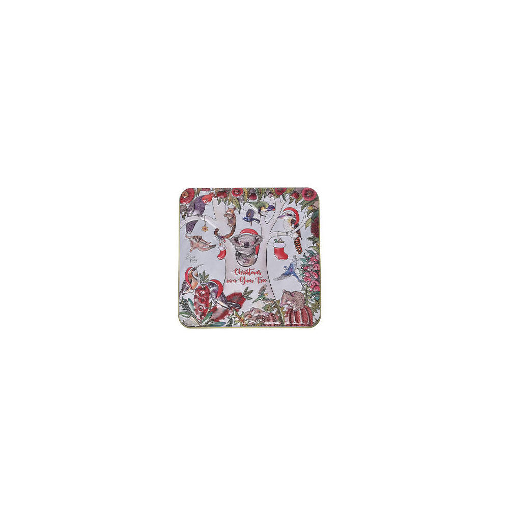Banksia Red Christmas in a Gum Tree Festive Tin w/Handmade Caramel Fudge 200g