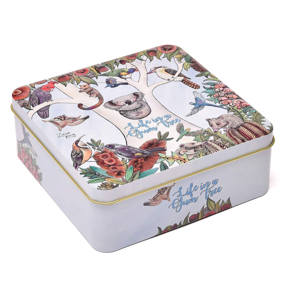 2PK Banksia Red Life in a Gumtree Australia Decorative Tin w/Caramel Fudge 200g