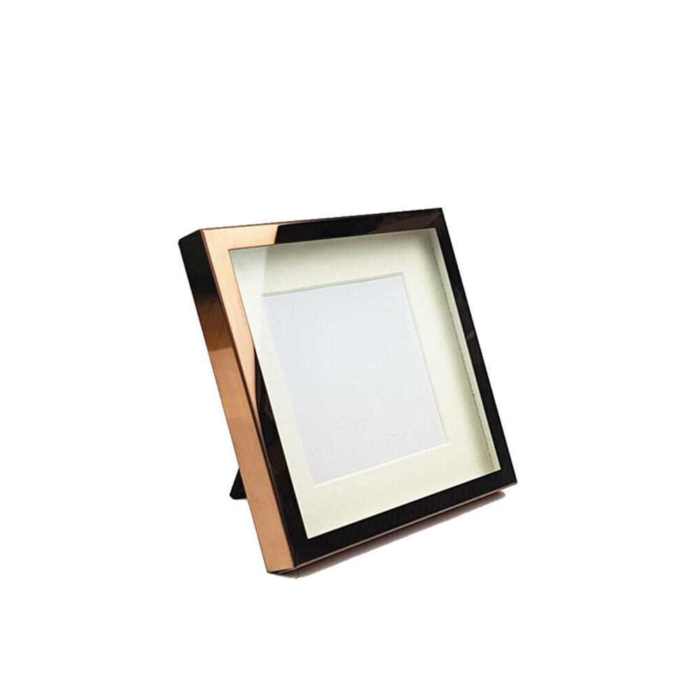 4PK Classica Rose Gold Square Picture Frame Glass & Steel Home Decoration 13x13cm
