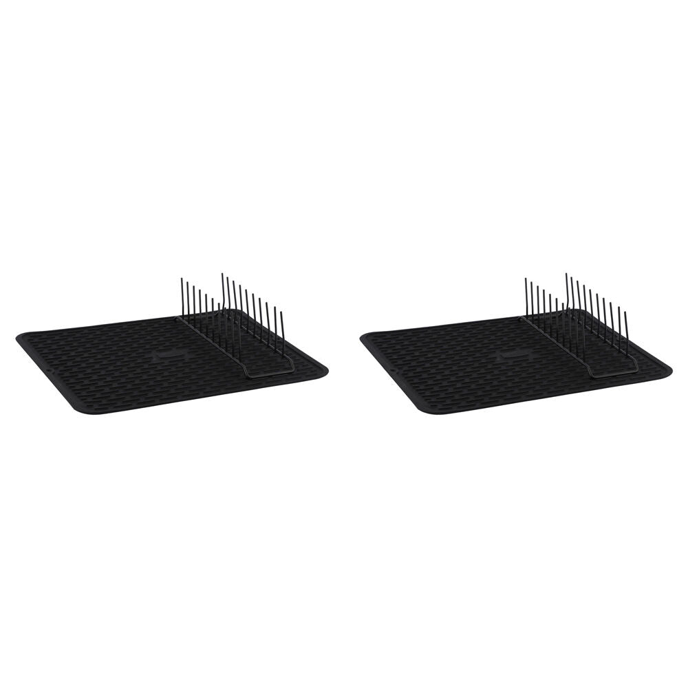 2PK Classica Aura Folding Dish Rack Space-Saving Silicon/Metal Kitchen Accessory