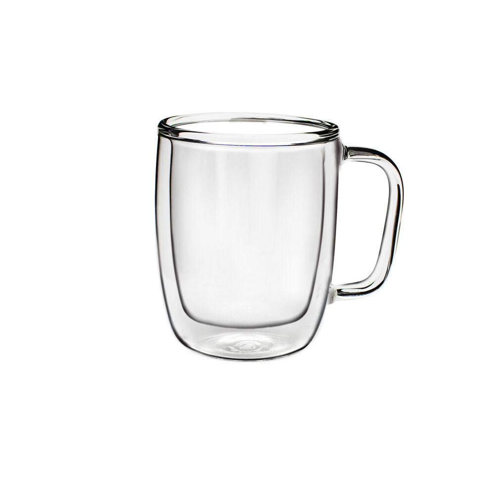 2pc Coffee Culture Millie Double Wall Insulated Glass Mug Set Hot/Cold 475ml