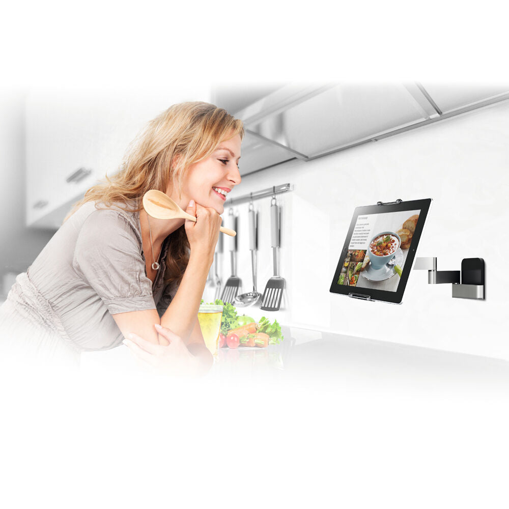 Vogels Aluminium Adjustable Tablet Wall Mount Flex Pack - Silver