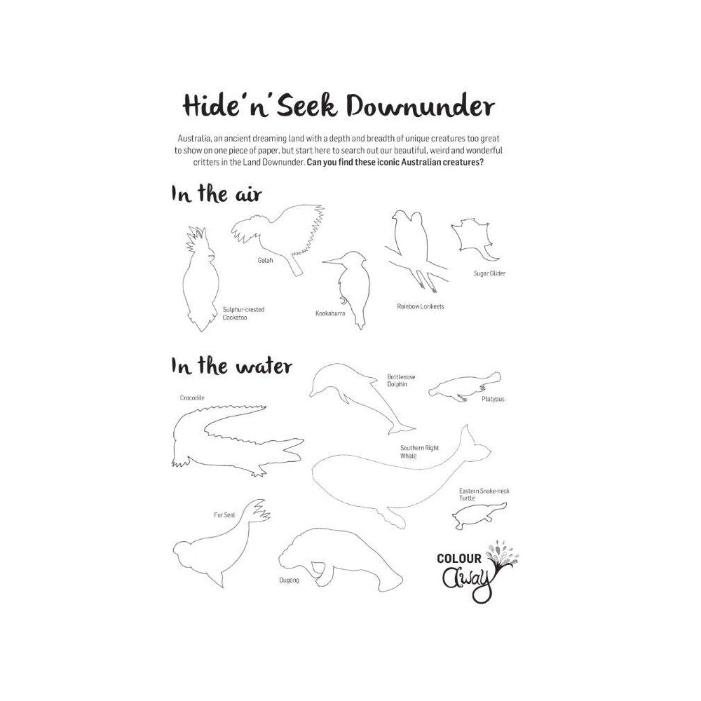 ColourAway Colouring In Poster Kit Kids/Children Land Downunder 8y+
